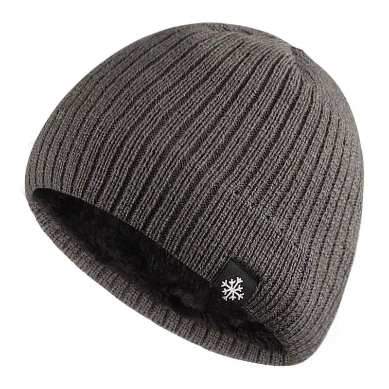 Autumn and Winter Thick Fleece Blended Knitted Hat for Men and Women